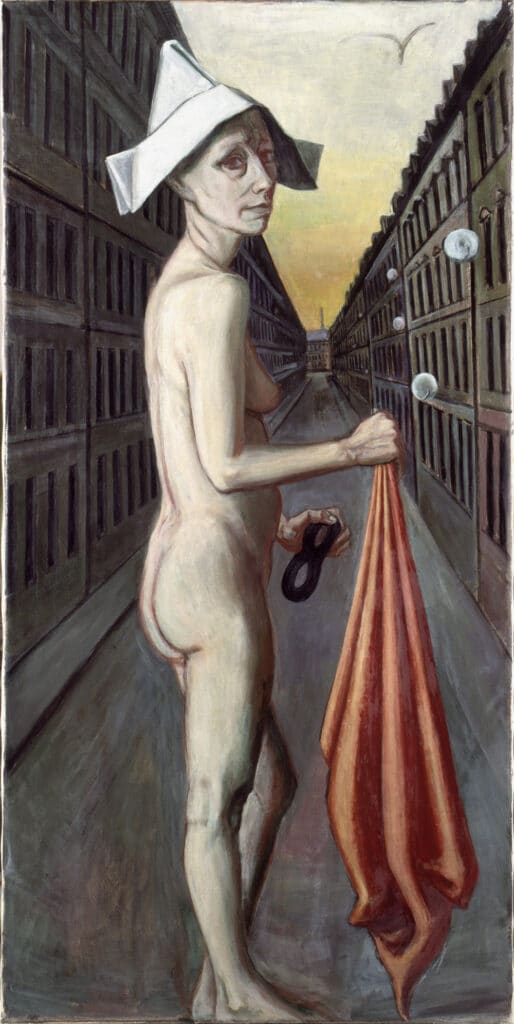 Selbst in Plagwitz, 1993, 130 x 70, Eitempera, Öl auf Leinwand, Wvz 108